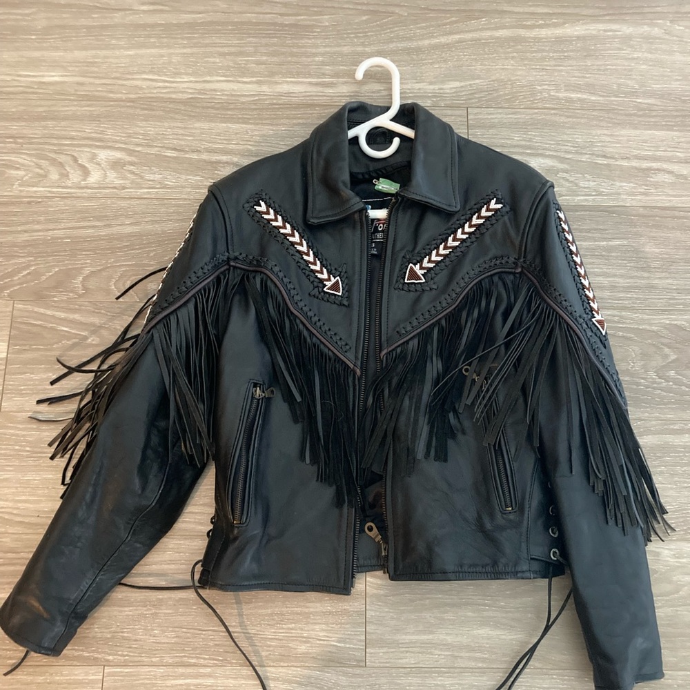 Leather Jacket with Fringes